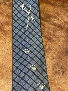 Vintage 1960s Pilgrim Sears Roebuck Made USA Slim Tie Sword Crown Square Bottom